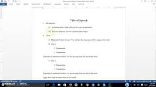 Demonstrative Speech Outline Overview [upl. by Shanie614]