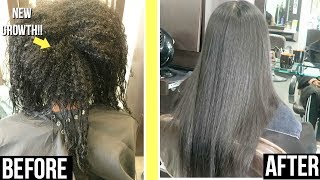 KERATIN TREATMENT ROUTINE ON RELAXED HAIR  LENGTH UPDATE [upl. by Dowzall62]