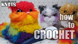 Fluffy rainbow cat amigurumi crochet tutorial [upl. by Blackmun]