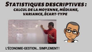 STATISTIQUES DESCRIPTIVES Cours complet  CALCUL DE LA MOYENNE MÉDIANE VARIANCE ÉCARTTYPE [upl. by Meara]