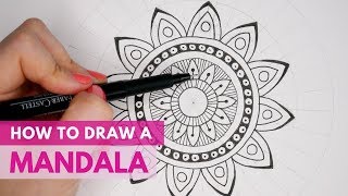 How to Draw a Mandala  Beginners Drawing Tutorial  Mandala Art [upl. by Enrobialc]