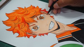 How To Draw Hinata Shoyo  Step By Step  Haikyuu [upl. by Eiramlehcar]