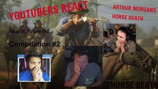 SPOILER Youtubers React to Arthurs Horse Death Red Dead Redemption 2 Horse Death [upl. by Nowell]