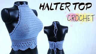 TOP CROCHET Paso a Paso HALTER TOP [upl. by Sihtam]