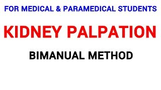 KIDNEY PALPATION  CLINICAL LAB  PHYSIOLOGY [upl. by Nrehtak]