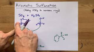 Aromatic Sulfonation Adding HSO3 to Benzene Rings Mechanism [upl. by Annaiv]