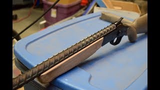 Rifle barrel made from rebar  PART 2 Grip and Shell extractor [upl. by Ari]