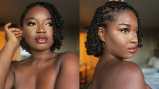 HOW TO LOC KNOT YOUR LOCS INTO A BOB USING TWO STRAND TWIST  MEDIUM LENGTH LOCS  KUWC [upl. by Eilsel]