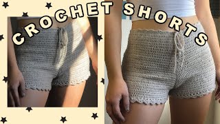 Crochet Shorts  HighWaisted Shorts  Tutorial Easy and beginner friendly [upl. by Vivyanne]