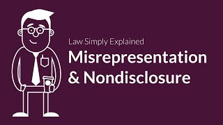 Misrepresentation and Nondisclosure  Contracts  Defenses amp Excuses [upl. by Darrelle]