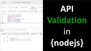 REST API validation in nodejs [upl. by Eyssej]