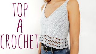 TOP CON CALADO  Tutorial crochet [upl. by Forrer]