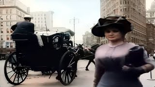 New York 1911 New Version in Color 60fps Remastered wsound design added [upl. by Aarika]