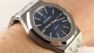 Audemars Piguet Royal Oak Blue Dial 15400ST Luxury Watch Review [upl. by Mali]