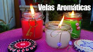 Como hacer VELAS Aromáticas de Colores Caseras [upl. by Atinreb]