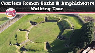 CAERLEON ROMAN BATHS amp AMPHITHEATRE WALES  Walking Tour  Pinned on Places [upl. by Knox]