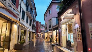 Lake Garda Walking Tour Rainy Day in Peschiera del Garda 4K HDR [upl. by Yttig]