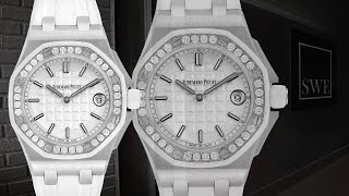 Audemars Piguet Royal Oak Offshore 37mm Diamond Ladies Watch 57175ST  SwissWatchExpo [upl. by Hendren]