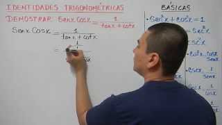 Ejercicio resuelto de demostración de Identidades trigonométricas Ejemplo 2 [upl. by Eronel897]