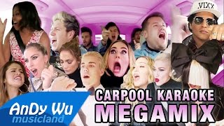 CARPOOL KARAOKE MEGAMIX ft James Corden amp All The Artists 20152016 [upl. by Nosak964]