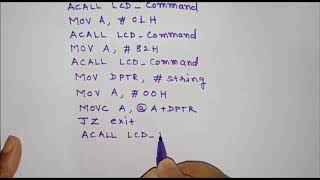 Lecture 26 8051 Assembly language program to interface LCD  LCD Programming [upl. by Elvina]