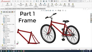 Solidworks Tutorial  How to Make a Bicycle Design Part 1  Frame [upl. by Danielson373]