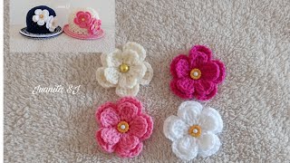 FLORES TEJIDAS A CROCHET PASO A PASO [upl. by Burrus]