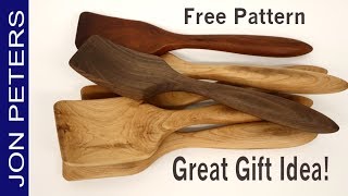 Make a Simple Wooden Spatula  Free Pattern on my Site [upl. by Catie]