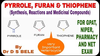 PYRROLE FURAN amp THIOPHENE Synthesis Reactions And Medicinal Compounds [upl. by Gertrudis]