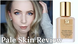 Estēe Lauder Double Wear 1C0 Shell  PALE SKIN REVIEW [upl. by Dorreg212]