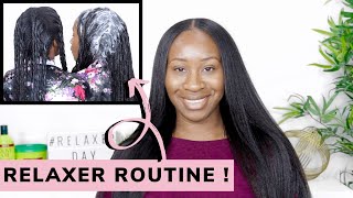 RELAXER ROUTINE HOW I RELAX MY HAIR  RELAXED HAIR [upl. by Eenaej]