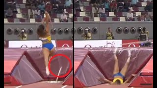 Angelica Bengtssons pole vault breaks [upl. by Londoner]