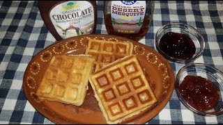 Waffles con Harina de Hotcakes  SinPretextos [upl. by Attelrac]