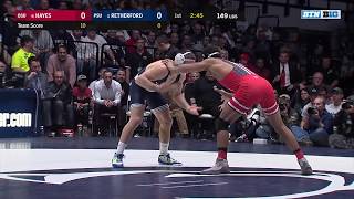 149 LBS 6 KeShawn Hayes Ohio State vs 1 Zain Retherford Penn State  2018 B1G Wrestling [upl. by Ellener]