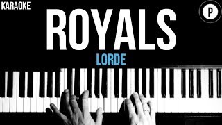 Lorde  Royals Karaoke SLOWER Acoustic Piano Instrumental Cover Lyrics [upl. by Ewan44]