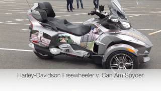 Harley Davidson Freewheeler versus the Can Am Spyder [upl. by Nosnorb]