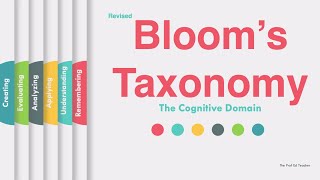 The Revised Blooms Taxonomy [upl. by Filiano]