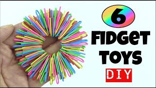 6 EASY DIY FIDGET TOYS  HOW TO MAKE TOYS  PAPER CLIP PIPE CLEANER STRESS RELIEVER DIYS [upl. by Hardner547]