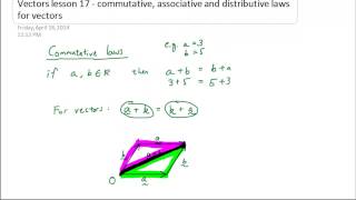 Vectors lesson 17  commutative law for vectors [upl. by Ynhoj]