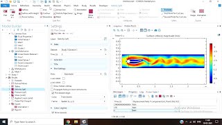 FluidStructure interaction using COMSOL  Vibrating plate in fluid flow  Fully coupled [upl. by Niledam723]