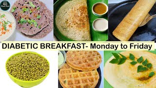 Indian Breakfast For Diabetics  Diabetic Breakfast Recipe Monday to Friday  Millet Recipes [upl. by Yrrum]