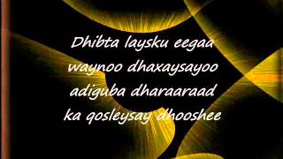 Somali Lyrics Song  Heestii  Dhab Ufiirso  Codadkii  Birimo Iyo Kooshin [upl. by Sajet742]