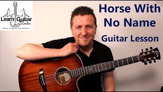 A Horse With No Name  Acoustic Guitar Lesson  America  Drue James [upl. by Olnay985]