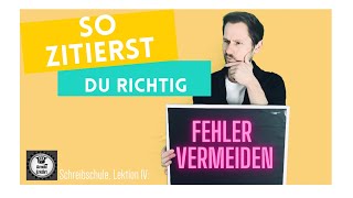 Zitieren So zitiert man richtig [upl. by Ssej]