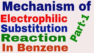 Mechanism of Electrophilic Substitution Reaction In Benzene  Part 1 [upl. by Nailliw901]