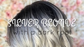 HOW TO DO A PAINT BETWEEN  SILVER BLONDE WITH A DARK ROOT [upl. by Heyer72]