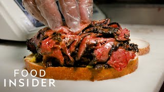 The Best Pastrami Sandwich In NYC  Best Of The Best  Food Insider [upl. by Nahej]