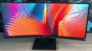 Philips 346B1C Curved UltraWide Monitor Unboxing [upl. by Aihsenet627]