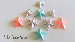 3D Paper Star  Origami Star  Paper Crafts Easy  Christmas Star Paper Decoration [upl. by Leummas]