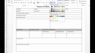 Crear Plan de Clase en Word y Tablas [upl. by Primaveras]